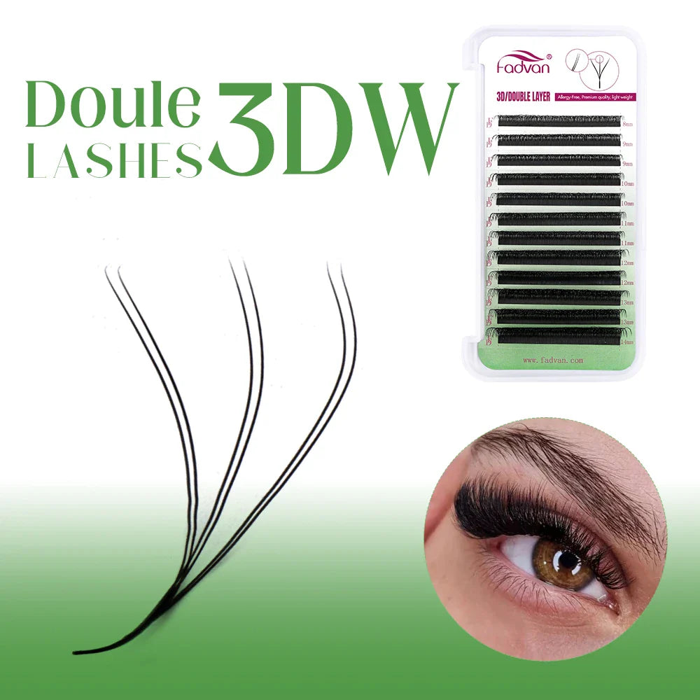 Automatic Flowering W Shape Bloom 3D 6D Premade Fans Eyelash Extensions Natural Soft Light Individual Volume Lashes - 24 Timmar Deals