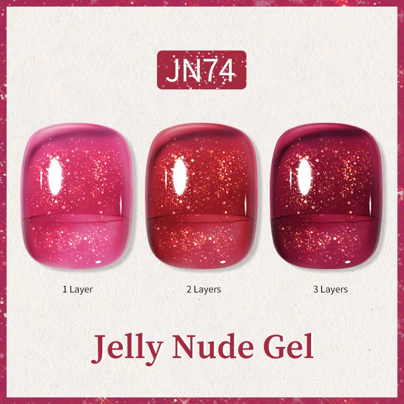 Transparent Jelly Nude Gellack 10ml Sheer Glitter Crystal Varnish - 24 Timmar Deals