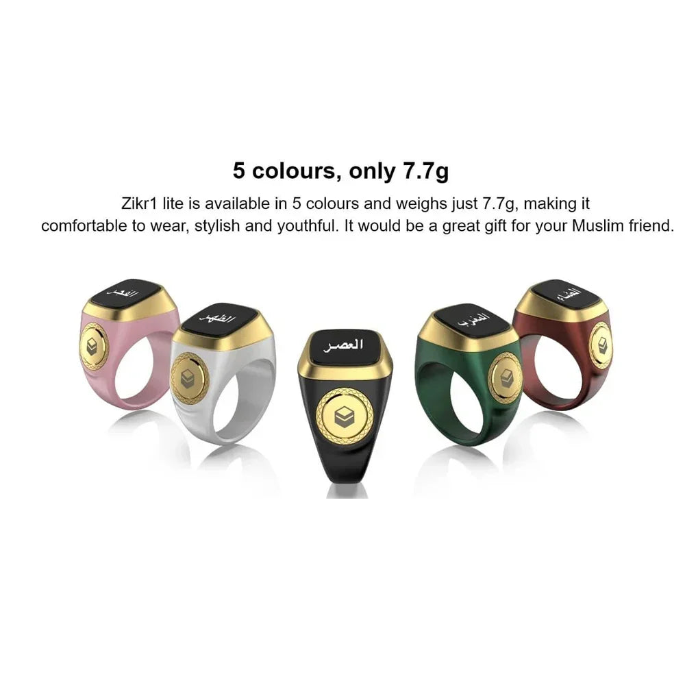 Smart Tasbih Tally Ring OLED Display Digital disk för muslimer Zikr Tasbeeh 5 Bönetidspåminnelse Vattentät ring - 24 Timmar Deals
