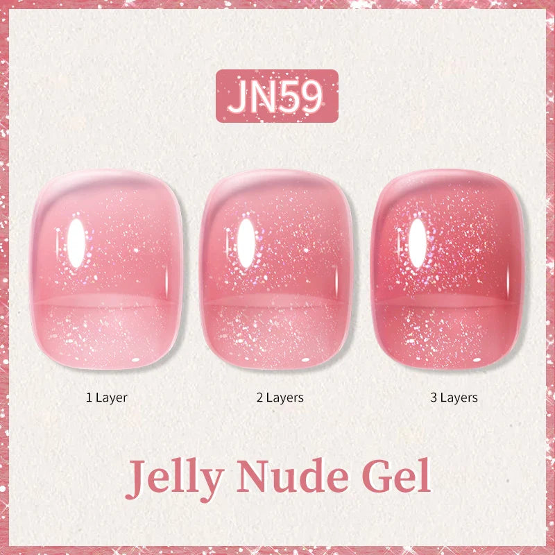 Transparent Jelly Nude Gellack 10ml Sheer Glitter Crystal Varnish - 24 Timmar Deals