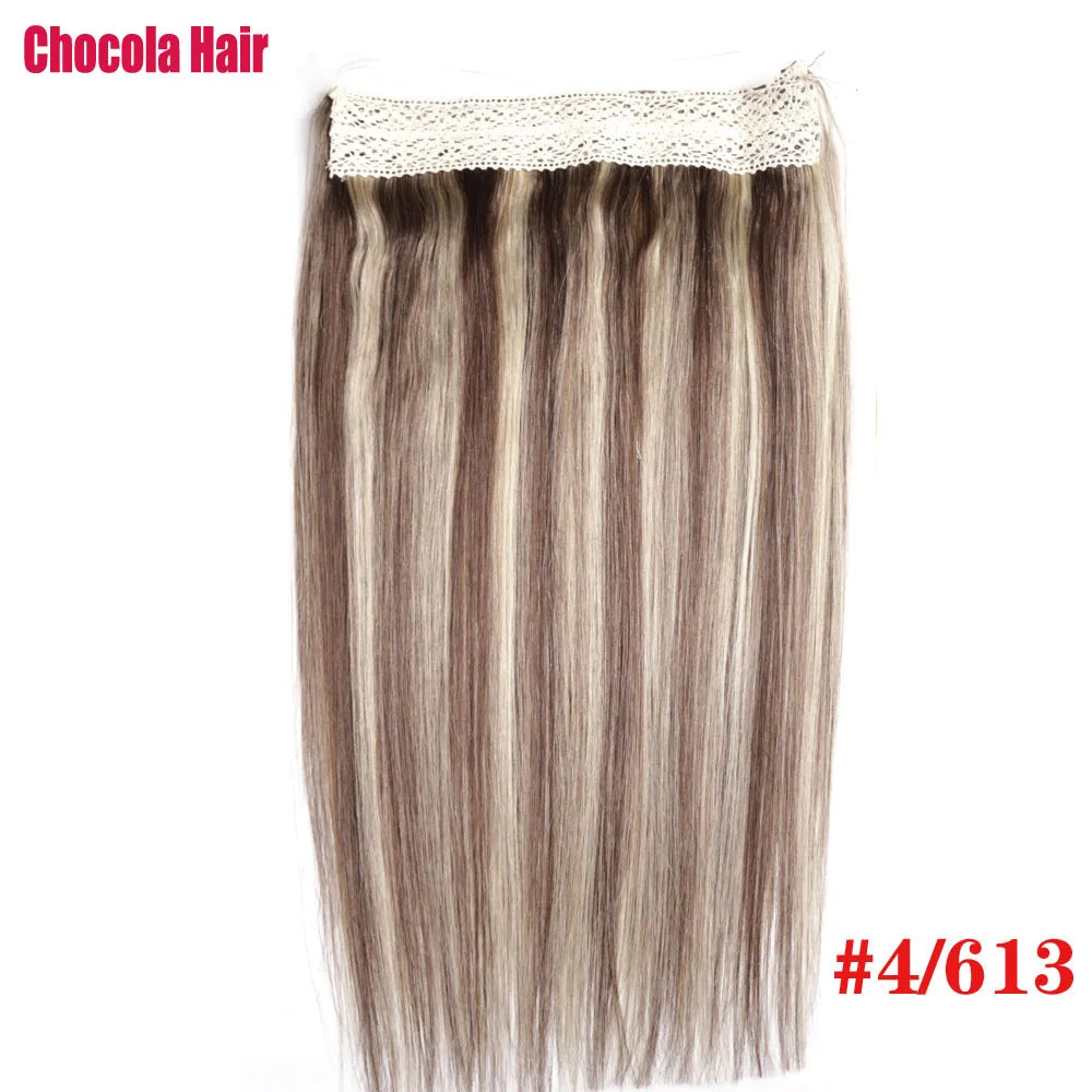 Halo Hair Extensions Brazilian Remy  Human Hair Extensions Secret Wire No Clip - 24 Timmar Deals