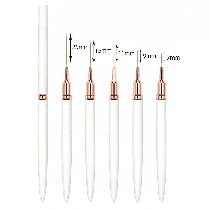 7/9/11/15/25MM Nail Liner Pensel Sett - 24 Timmar Deals