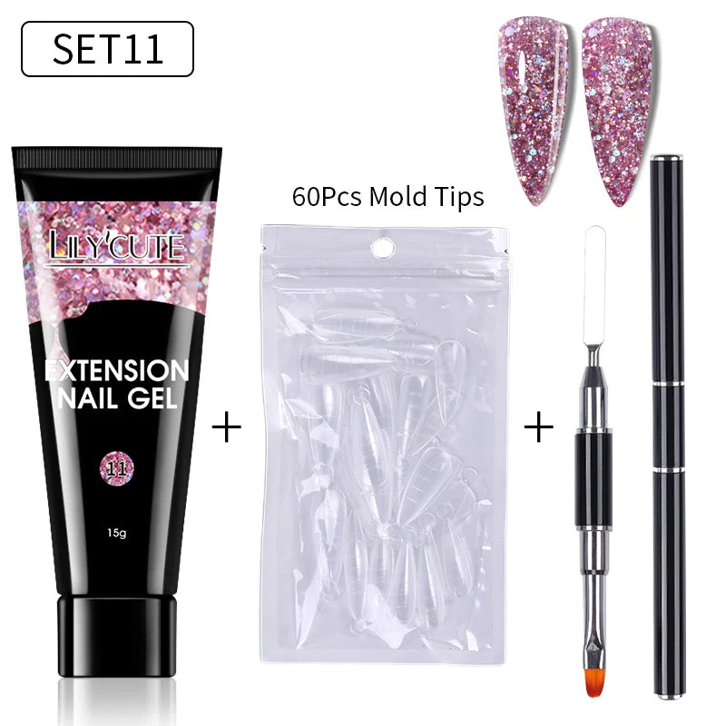 15ml Polygel Nail Extension Set - 24 Timmar Deals