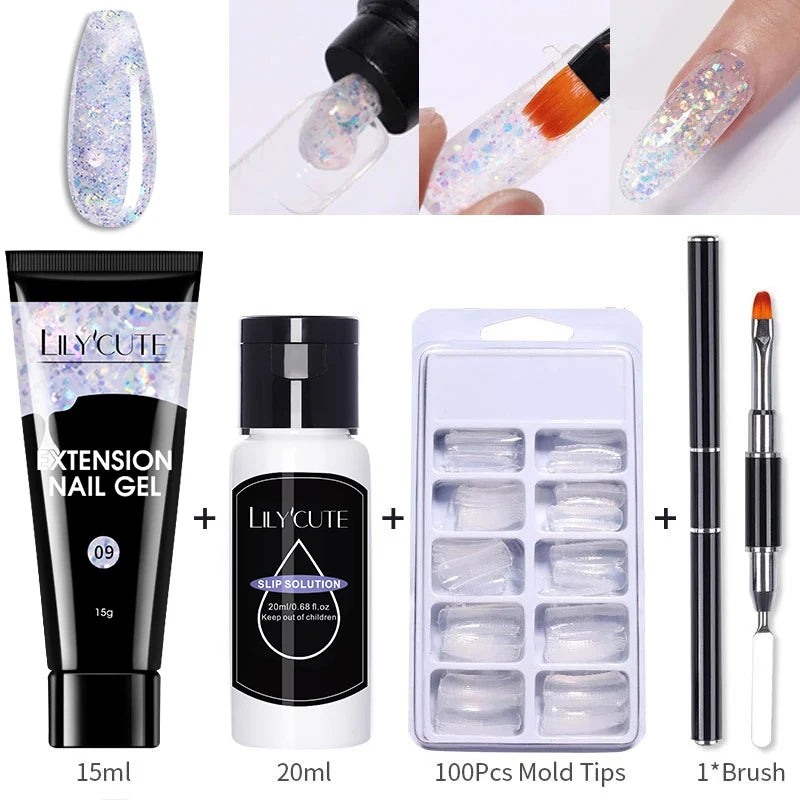 15ml Polygel Nail Extension Set - 24 Timmar Deals