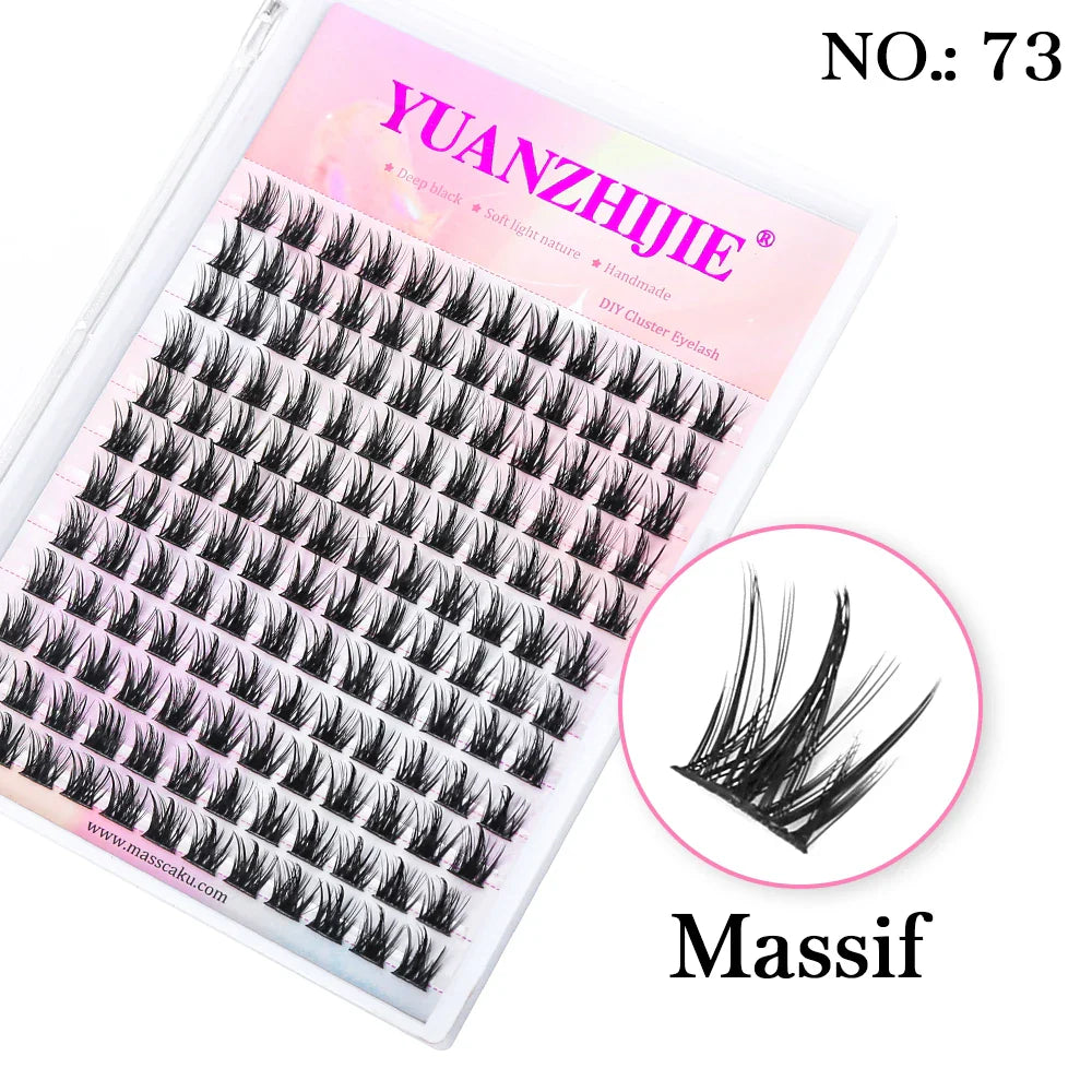 Mix Color 144 Russian Volume False Eyelashes Natural Soft Cluster Segment Lashes - 24 Timmar Deals