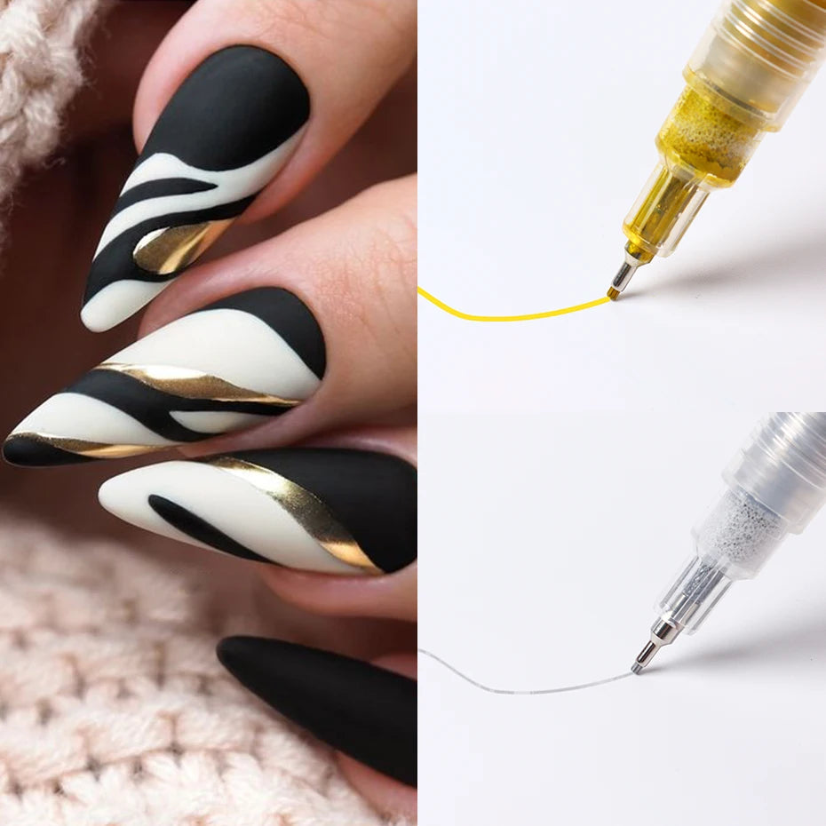 12st/Set Nail Art Graffiti Penna Nail Marker Ritning Abstrakta linjer Fin detalj - 24 Timmar Deals