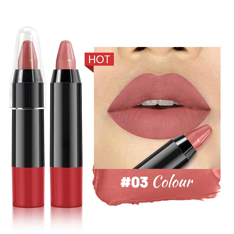 8 färger Velvet Matte Lipsticks Non-stick Cup vattentålig Moisturizing Lasting Lip Stick Lip liner - 24 Timmar Deals