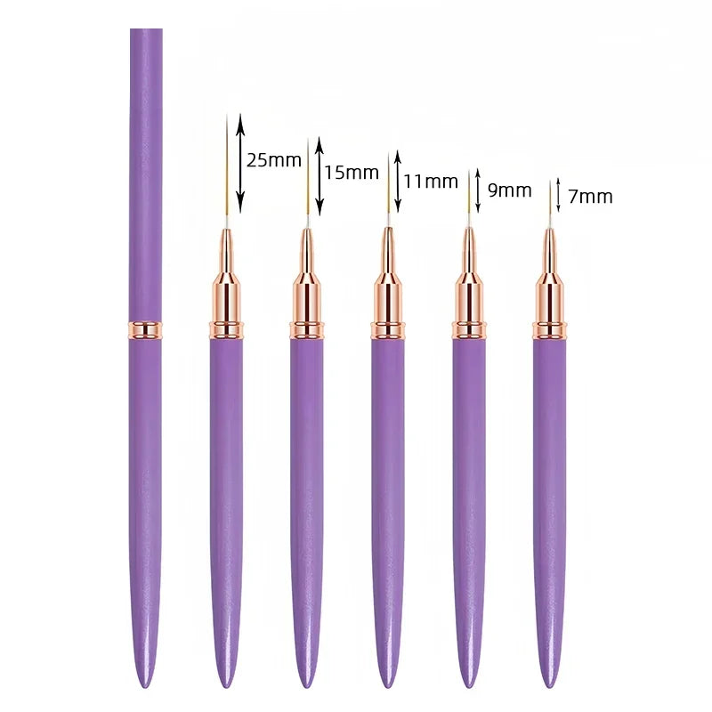 7/9/11/15/25MM Nail Liner Pensel Sett - 24 Timmar Deals