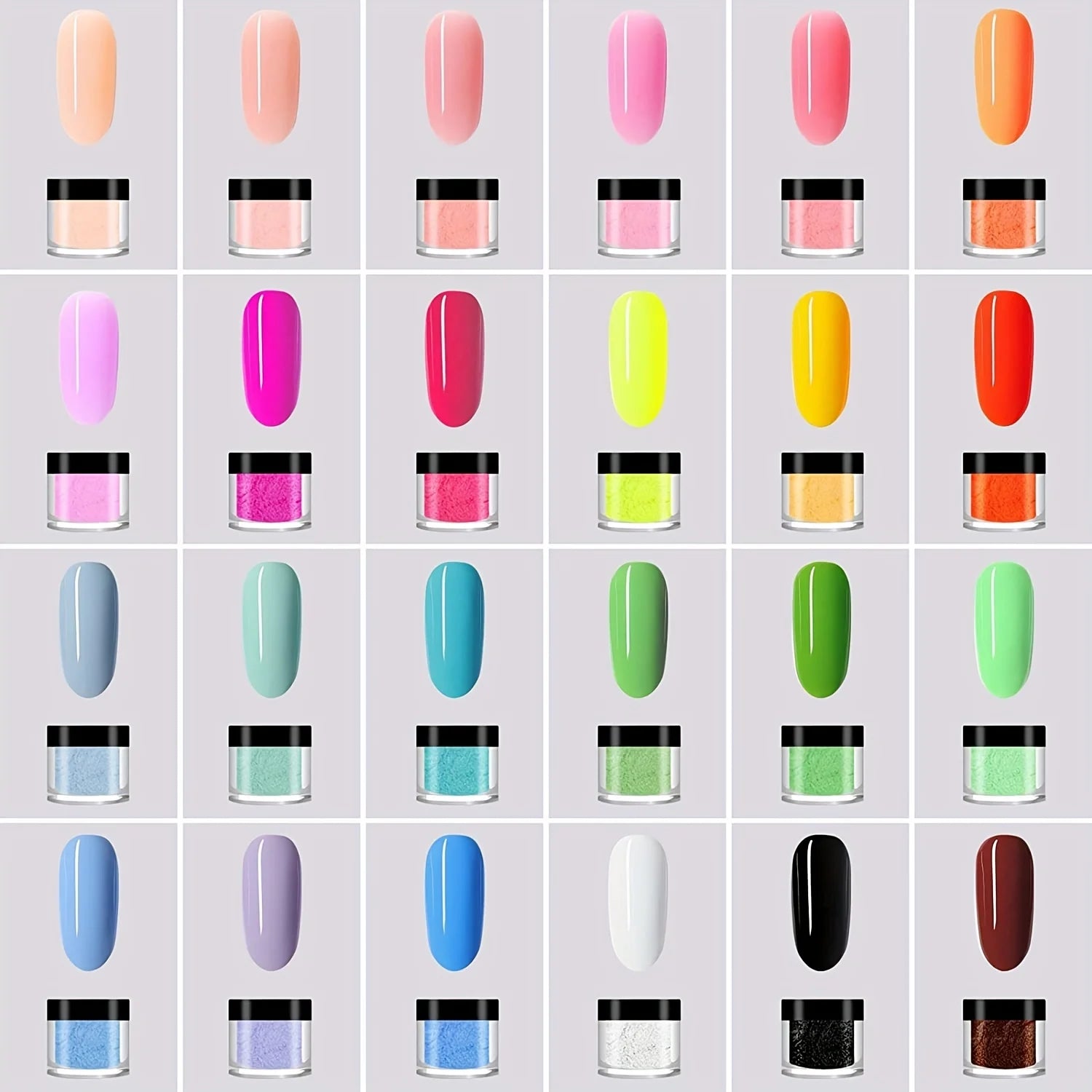 24 färger Akryl Pulver Set 10ml - 24 Timmar Deals