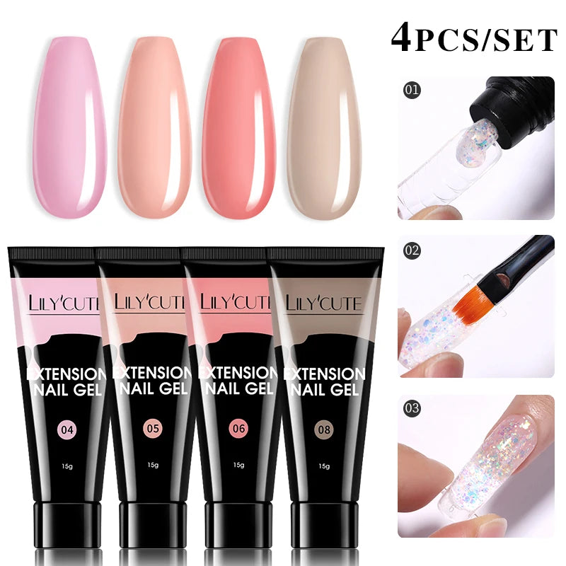 15ml Polygel Nail Extension Set - 24 Timmar Deals