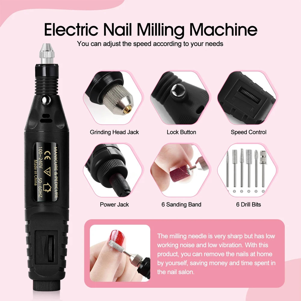 1 Set Professional Electric Nail Drill Machine - 24 Timmar Deals
