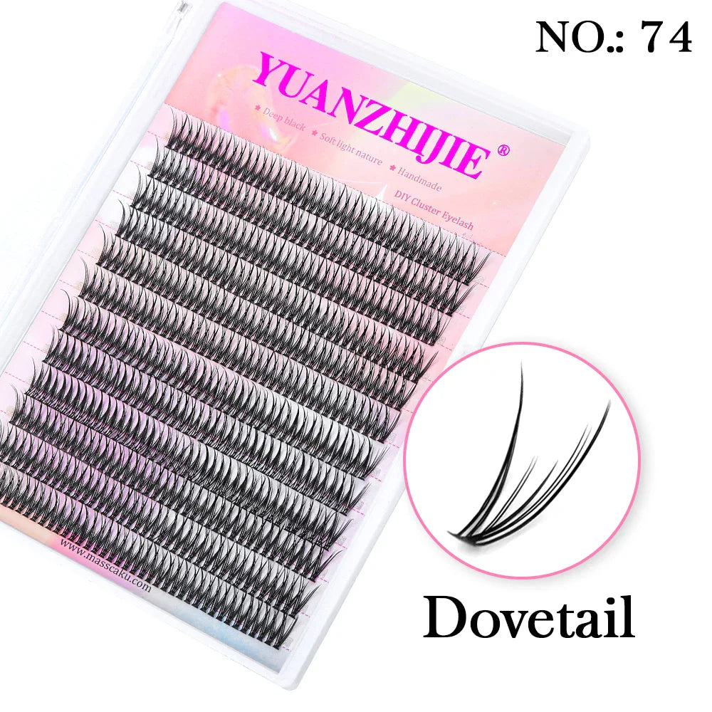 Mix Color 144 Russian Volume False Eyelashes Natural Soft Cluster Segment Lashes - 24 Timmar Deals