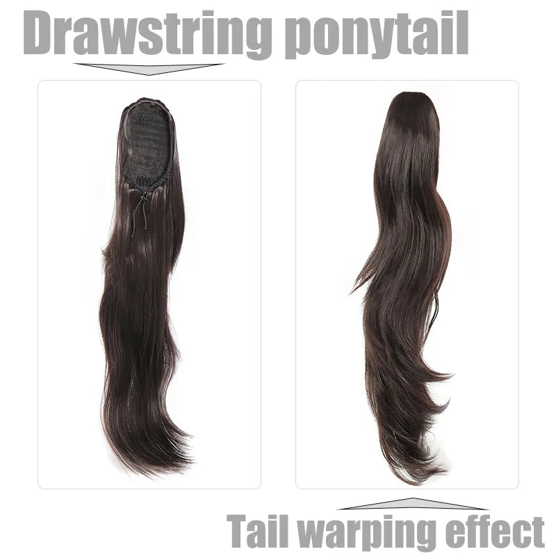 Dragsko Ponytail, hästsvans syntetiskt hårförlängning - 24 Timmar Deals