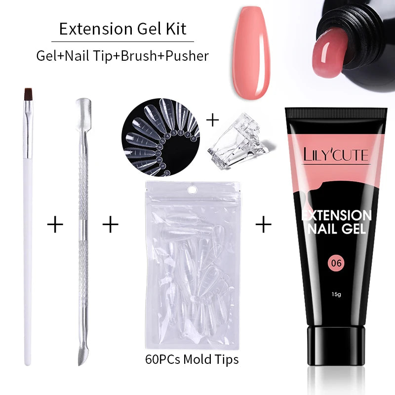 15ml Polygel Nail Extension Set - 24 Timmar Deals