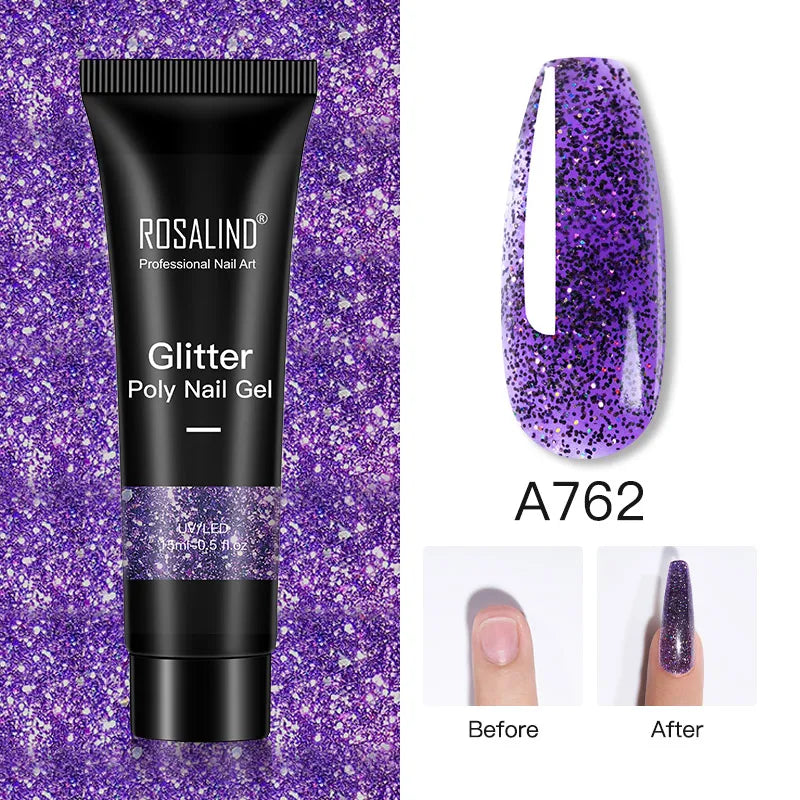 Poly Gel Akryl Extension Crystal Nail Art Hybrid Lack Slip Solution Poly Nagellack Semi Permanent 15/30ml - 24 Timmar Deals