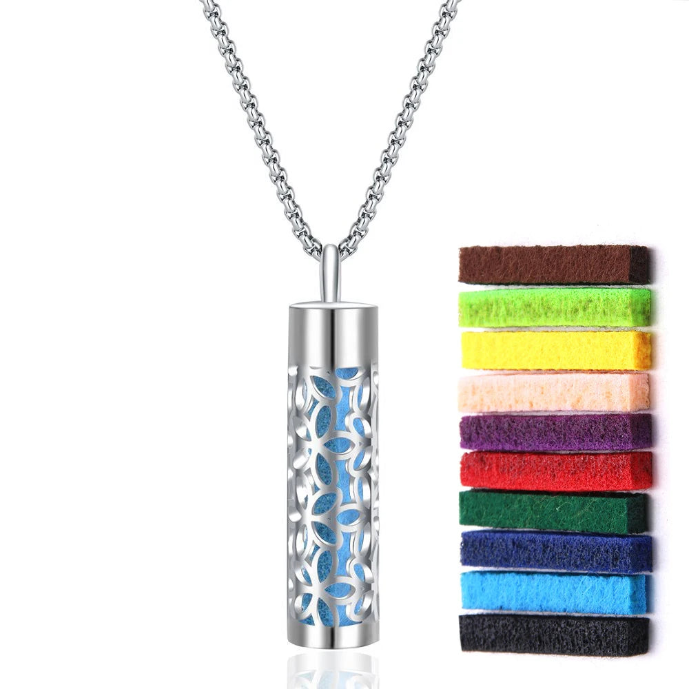 Aromaterapi Halsband Diffuser hänge 316L medaljong i rostfritt stål - 24 Timmar Deals