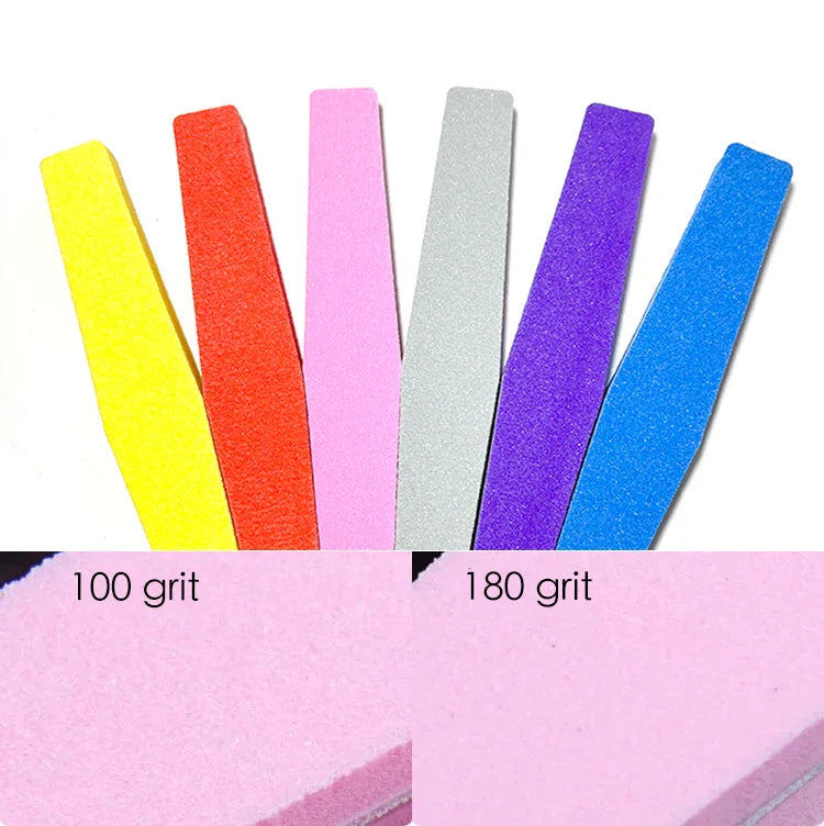 5 PCS/LOT Professional Nail Files Nail Buffer 100/180 Grit Sanding Polishing Grinding Manicure Nail Art Tools 6 Colors - 24 Timmar Deals
