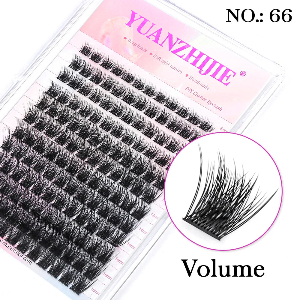 Mix Color 144 Russian Volume False Eyelashes Natural Soft Cluster Segment Lashes - 24 Timmar Deals