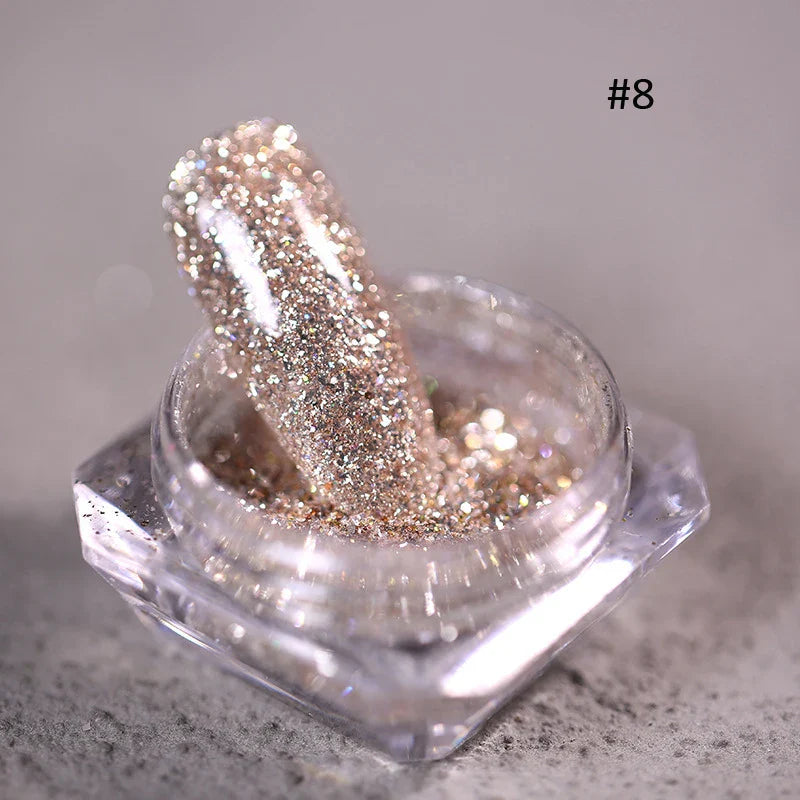 Holographic Nail Powder Net-2g Chrome Laser Mirror Glitter - 24 Timmar Deals