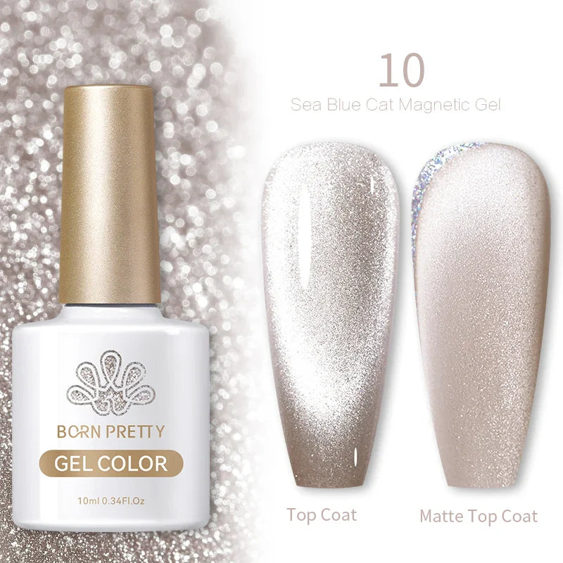 Reflekterande Cat Magnetic Gellack 10ML Silver Shinning Glitter Vernis Semi Permanent Soak Off Magnetic UV Gel - 24 Timmar Deals