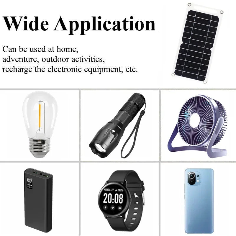 30W Solpanel Med USB Vattentät Utomhusvandring och Camping Bärbart Batteri Mobiltelefon Laddningsbank Laddningspanel 6,8V - 24 Timmar Deals