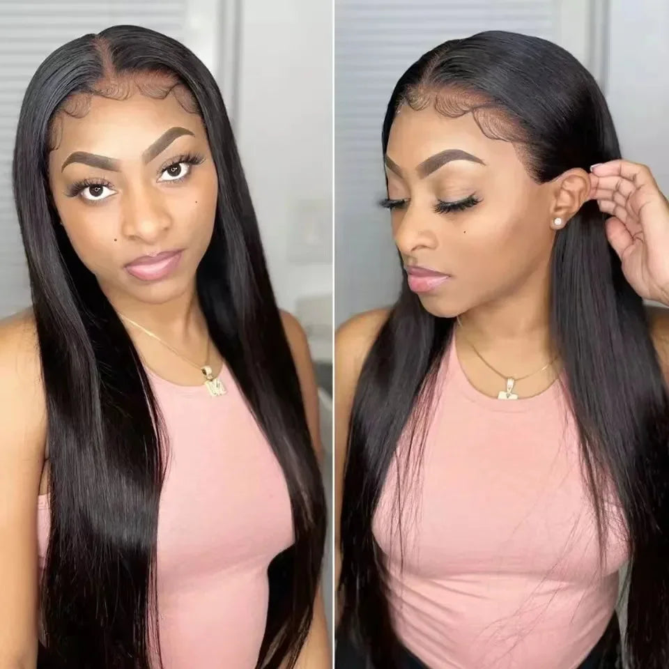 Lace Front Peruk Lång Rak Syntetisk Peruker - 24 Timmar Deals
