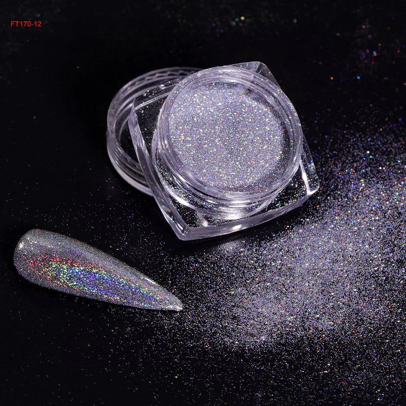 Holographic Nail Powder Net-2g Chrome Laser Mirror Glitter - 24 Timmar Deals