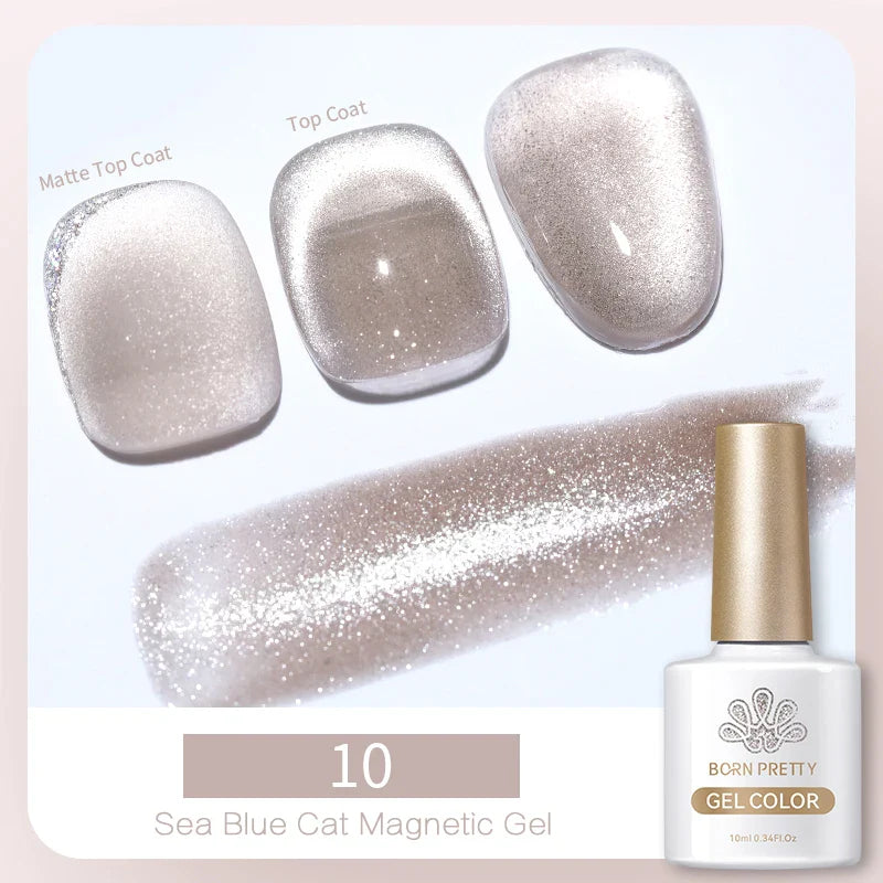 10ml Magic Cat Magnetic Gel Nail Polish Sparking Aurora Silver Effect Soak Off UV Gel Varnis Semi-Transparent - 24 Timmar Deals