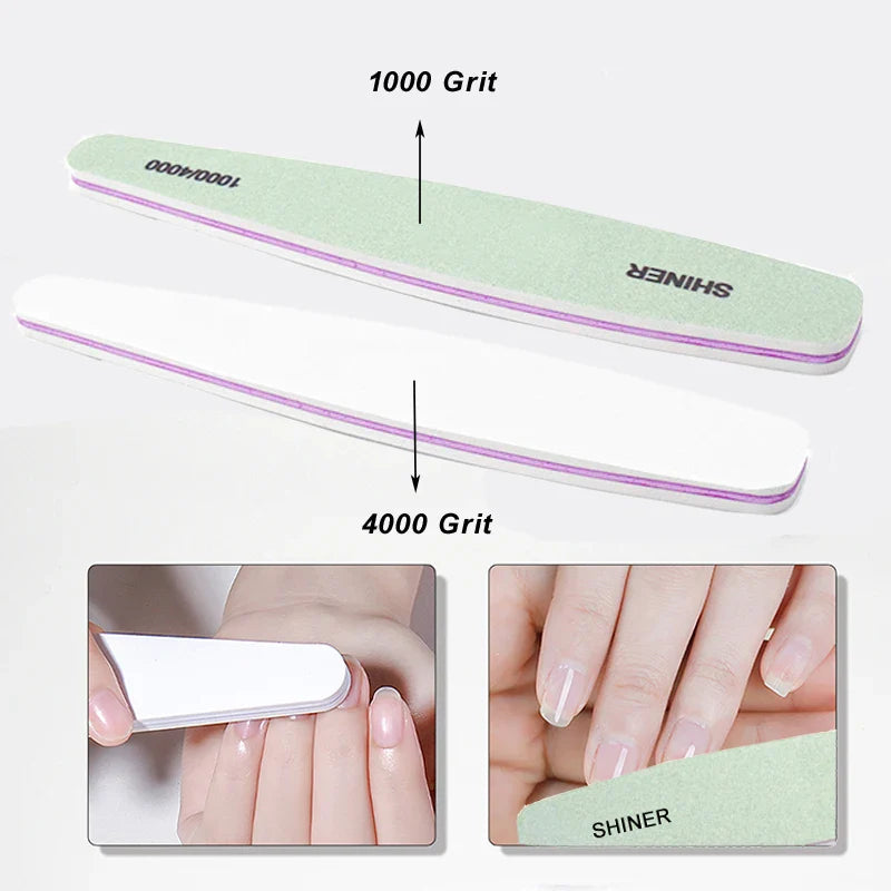 3/5/8 st Dubbelsidig Nagellack Fil Grit 1000/4000 - 24 Timmar Deals