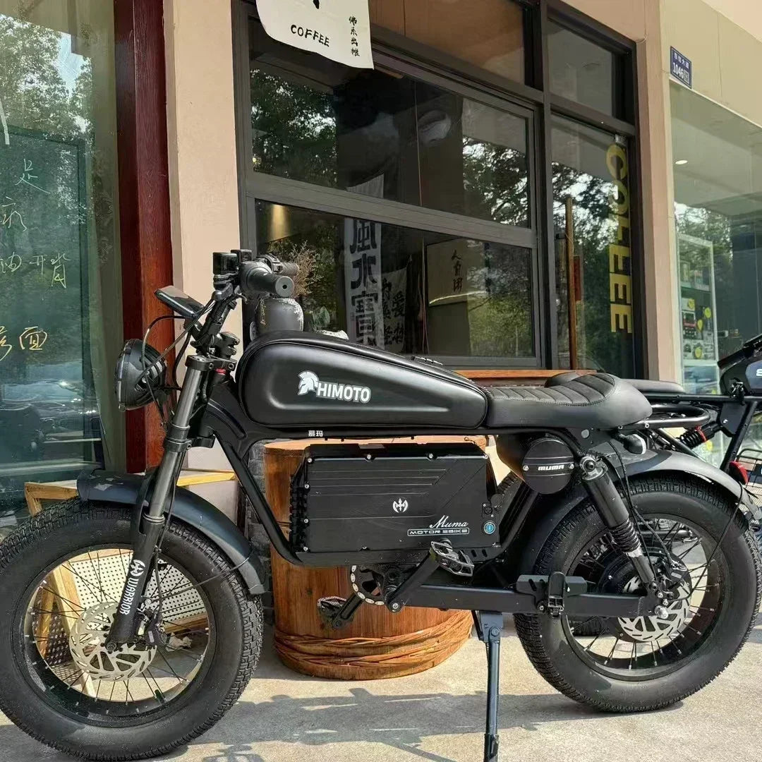 ZPW black HIMOTO dult Electric Bicycle 1500W High Power Motor48v60ahBatteroil dampery Electric Bike Urban LeisureThickTire ebike - 24 Timmar Deals