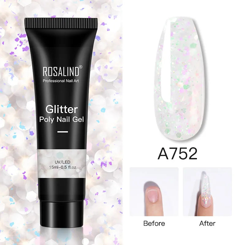 15/30 ml Poly Nail Gel Semi Permanent Akryl Extension Crystal Nail Art Fast Builder Hybrid Lack UV Poly Nagellack - 24 Timmar Deals