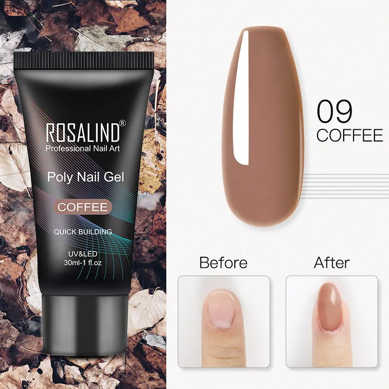 Poly Nagelgel Akrylförlängning Kristall Nagelkonst Hybridlack Sliplösning Poly Nagellack Semipermanent 15/30ml - 24 Timmar Deals