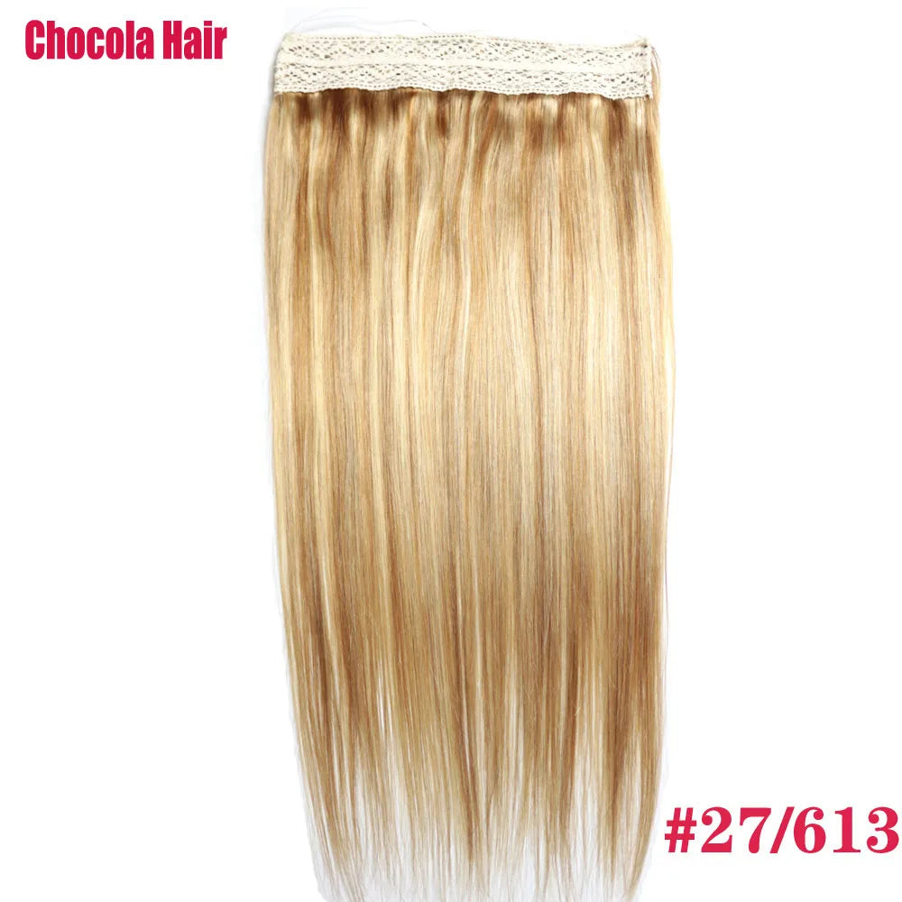 Halo Hair Extensions Brazilian Remy  Human Hair Extensions Secret Wire No Clip - 24 Timmar Deals
