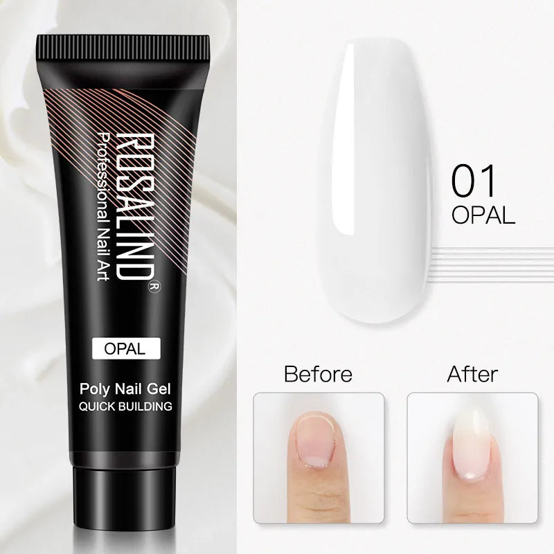 Poly Gel Akryl Extension Crystal Nail Art Hybrid Lack Slip Solution Poly Nagellack Semi Permanent 15/30ml - 24 Timmar Deals