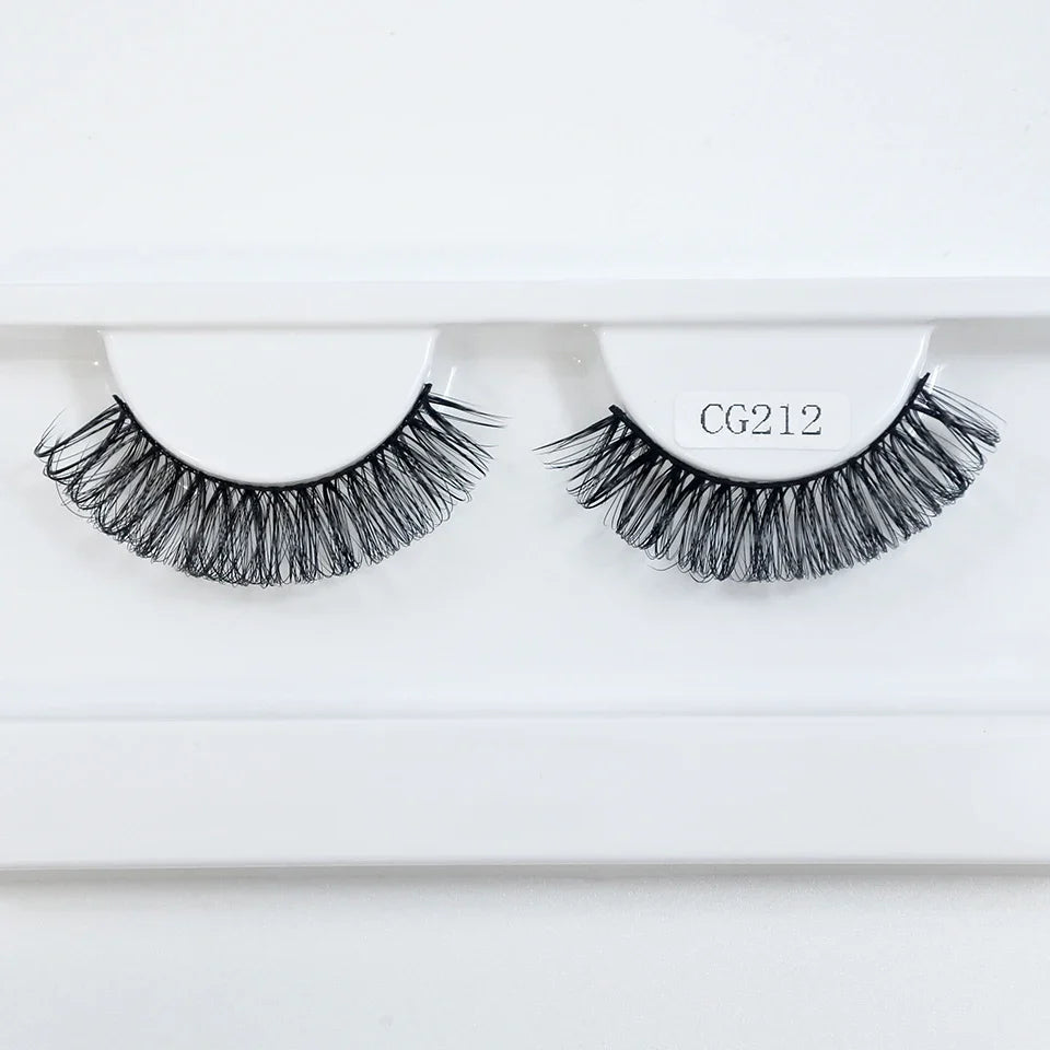 Classic Hybrid Volume Lashes 2022 New Arrival Wispy D Curl Short Russian Strip Lashes Makeup False Eyelashes - 24 Timmar Deals