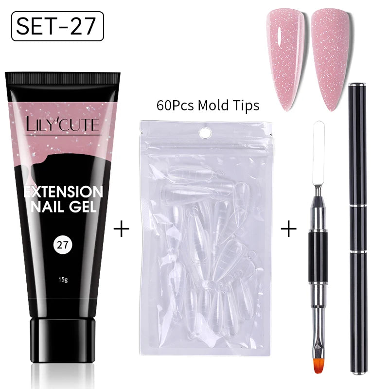 15ml Polygel Nail Extension Set - 24 Timmar Deals