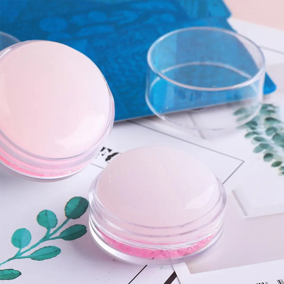 1 st mjuk gelé silikon nagelstämpel med lock - 24 Timmar Deals