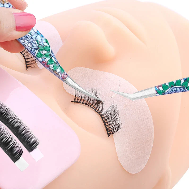 2st set Ögonfransförlängningspincett Individuell professionell Precision Volym Lash Pincett Rostfritt stål - 24 Timmar Deals