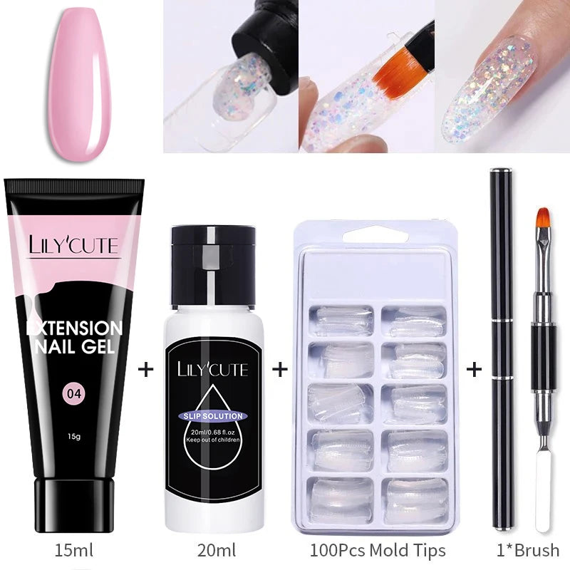 15ml Polygel Nail Extension Set - 24 Timmar Deals