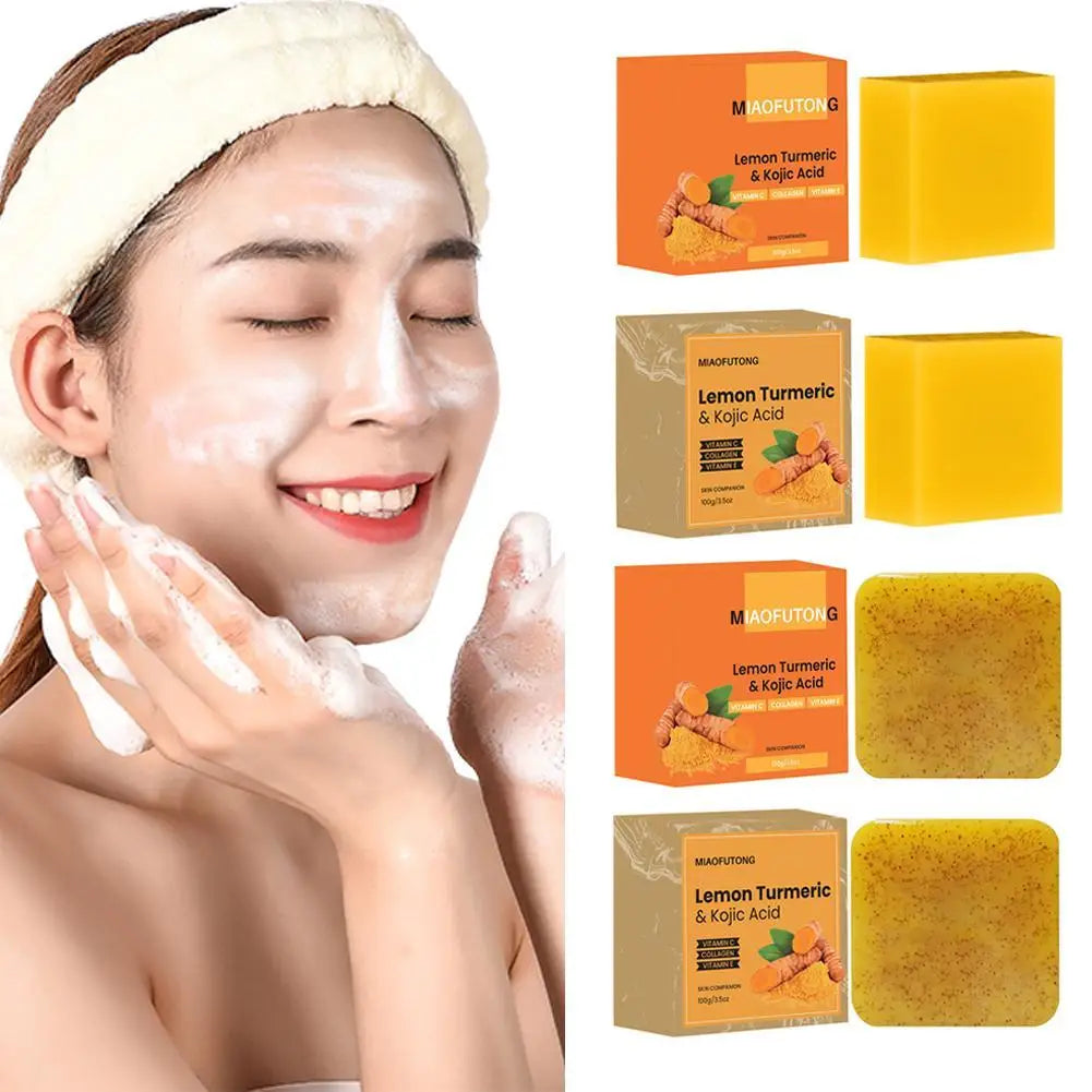 Turmeric Lemon Kojic Soap, Glowing Skin Best Soap Ever - 24 Timmar Deals