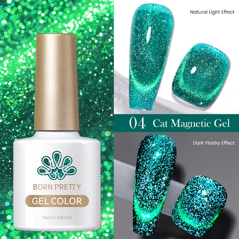 Reflekterande Cat Magnetic Gellack 10ML Silver Shinning Glitter Vernis Semi Permanent Soak Off Magnetic UV Gel - 24 Timmar Deals
