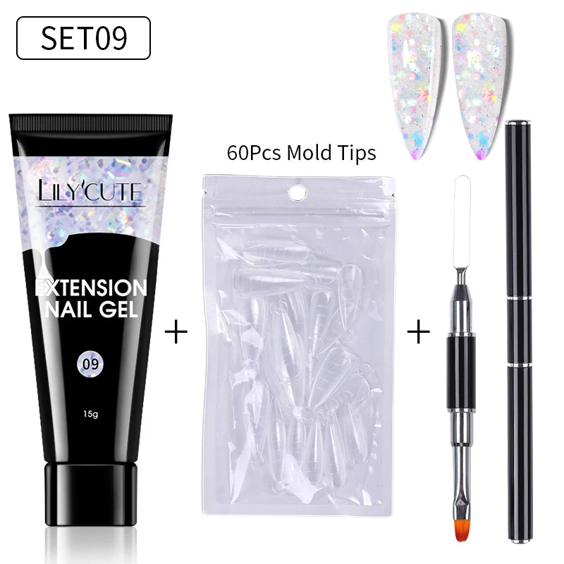 15ml Polygel Nail Extension Set - 24 Timmar Deals