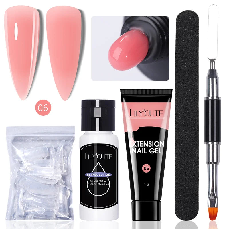 15ml Polygel Nail Extension Set - 24 Timmar Deals