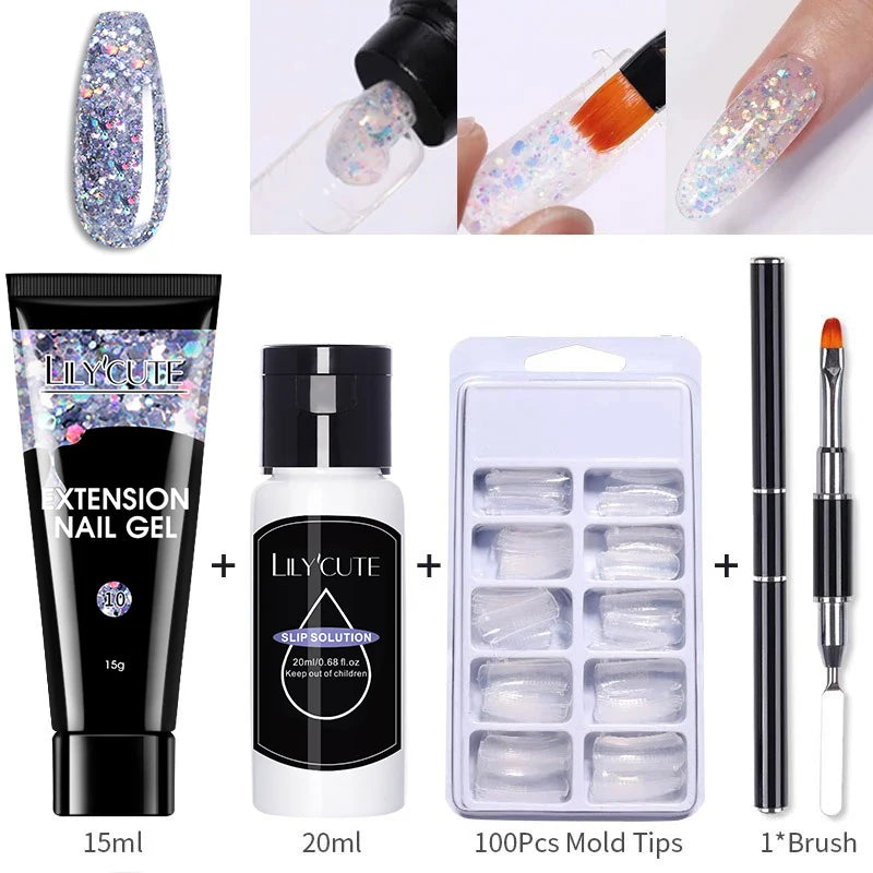 15ml Polygel Nail Extension Set - 24 Timmar Deals