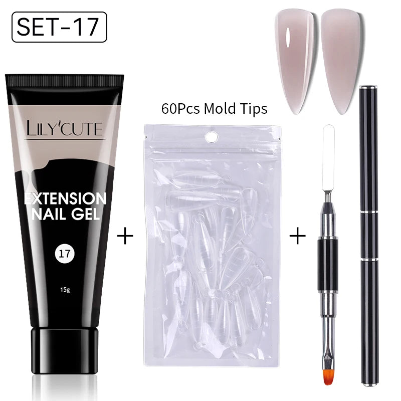 15ml Polygel Nail Extension Set - 24 Timmar Deals