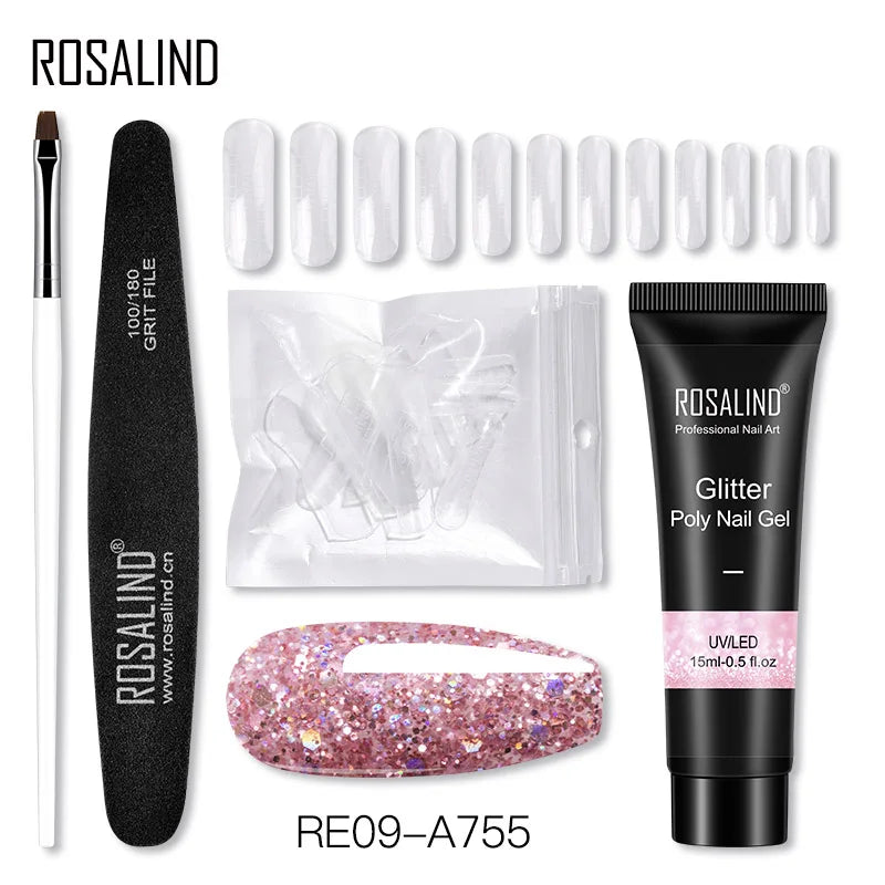 15/30 ml Poly Nail Gel Semi Permanent Akryl Extension Crystal Nail Art Fast Builder Hybrid Lack UV Poly Nagellack - 24 Timmar Deals