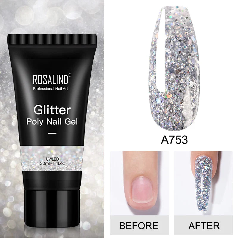 15/30 ml Poly Nail Gel Semi Permanent Akryl Extension Crystal Nail Art Fast Builder Hybrid Lack UV Poly Nagellack - 24 Timmar Deals