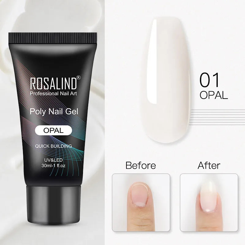 Poly Gel Akryl Extension Crystal Nail Art Hybrid Lack Slip Solution Poly Nagellack Semi Permanent 15/30ml - 24 Timmar Deals