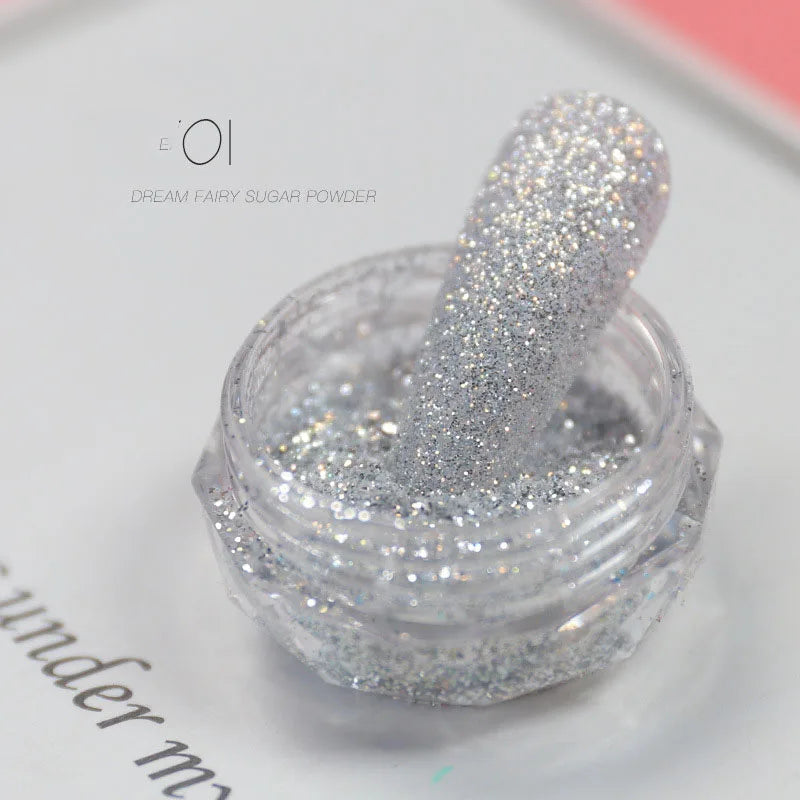 Holographic Nail Powder Net-2g Chrome Laser Mirror Glitter - 24 Timmar Deals