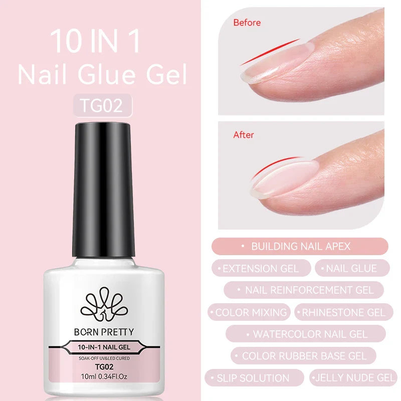 Transparent Jelly Nude Gellack 10ml Sheer Glitter Crystal Varnish - 24 Timmar Deals